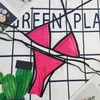 Designer Bikinis Kvinna Tvådelad Bikini Med Letter Baddräkter Kristall Sommar Badkläder Strand Lyxiga Baddräkter