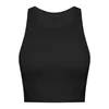 07 Canottiere da yoga con retro scollato Canotte da fitness senza maniche Cami Top sportivo Camicie da ginnastica da corsa a costine sottili con reggiseno incorporato1168821