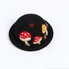 Beralar Ebeveyn-Çocuk Kış Sonbahar Sahte Yün Keçe Caz Şapkası Sevimli Karikatür Mantar Ladybird Nakış Vintage Balo Kepi Partisi Propsberet
