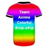 Anpassad basebolltröja tshirt unisex mens båge botten text bild 3d tryckteam uniformer knapp ner skjorta plus storlek xxs-6xl 220619