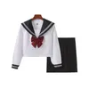 Set di abbigliamento Uniformi per ragazze delle scuole superiori giapponesi Set Vita A-Line Gonne a pieghe e vestiti per camicie JK Uniforme da marinaio Cosplay Donna Abbigliamento