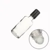 Empty Packing Glass Clear Bottle Black Screw Lid Essential Oil Steel Roller Vials Portable Refillable Cosmetic Packing Container 5ml 10ml 15ml 20ml 30ml 50ml 100ml