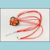 Pendant Necklaces Pendants Jewelry Fashion Heart Lampwork Glass Flower Murano Charms For Necklace D3J