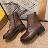 Sophitina Casual Canle Boots عالية الجودة من الدانتيل الدانتيل الدانتيل جولة إصبع القدم مربعة سحاب الأحذية springautumn shoes so772 210513