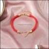 Charm Bracelets Jewelry 4Pcs/Lot Bracelet Friendship Hand-Woven Heart Charms Rope Chain Lucky Love Hand Couple Drop Delivery 2021 0Ejmp