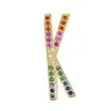 Cluster Rings Open Adjusted Initial Letter Design Women Fashion Jewelry Colorful Cz Paved Alphabet Ring Gold RainbowCluster Eloi227784717