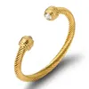 Leichtes Luxus-Armband mit gedrehtem Kabel, Splitter-Armreif, Manschette, mehrere Armbänder, Designer-Schmuck, Herren-Frau, Gold