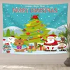 Tecknad god jul dag husdekor vägg mattor j220804