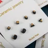 Stud 4pcs Earring Sets Fine Ceramic Earrings 925 Silver Needle Gold Plated Porcelain Wholesale Gift Accessories #XN572Stud Farl22