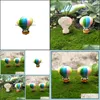 Garden Decorations Patio Lawn Home Mini Plane Thermal Balloon Decoration Micro Landscape Ornaments Moss Terrarium Ecological Bottle Bonsa