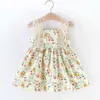 Zomermode 2022 Nieuwe kinderen Girls Vest Dress Kids Flower Mouwloze jurken Girl Jurk Teuter Baby Lace Princess -jurken G220518