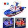 Baby Bath Toys Spray Water Swim Pool Ing For Kids Electric Boat with Light Music LED för 220531