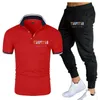 Été hommes ensembles survêtement marque de mode TRAPSTAR T-Shirt pantalon respirant 2 pièces ensemble lâche hommes Polo Shorts costume de sport 220607