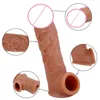 sex massager sex massagertoy Sex massager Hot Selling Super Soft Reusable Male Toys Penis Extension Sleeve Dick Enlargement Silicone Realistic Dildos for Men