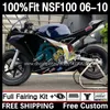 Honda 유리 섬유 NSF100 NSF 100 06-10 10DH.59 NSF-100 06 07 08 09 10 NS-F100 2006 2007 2008 2009 2010 주입 곰팡이 페어링 글로스 블랙을위한 유리 파이버 경주 차체