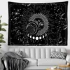 White Black Sun Moon Starry Sky Carpet Wall Hanging Witchcraft Rugs Hippie Psychedelic Dorm Decor J220804