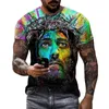 T-shirts hommes Summer Jesus Christ 3D T-shirt imprimé pour hommes Mode Casual Loose T-shirt Oversize Col rond Tshirt High Street Sport Tops