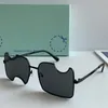 선글라스의 디자이너 OW40028U 새로운 패션 개성 골드 와이어 프레임 노치 렌즈 남성 또는 여자 캐주얼 해변 휴가 UV400 보호 원래 상자
