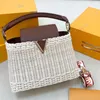 Designer bags capuchins lady tote rattan handbag shoulder leather vegetable basket luxury bag size 25x18cm
