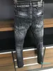 Men Jeans Hole Lichtblauw Donker Grijs Italië merk man lange broek broek streetwear denim mager slanke rechte motorrijder Jean