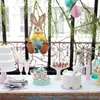 Décoration de fête de pâques, meubles pivotants tissés en paille, pendentif suspendu pour la maison, fête de lapin