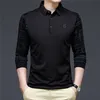 YMWMHU Fashion Solid Polo Shirt Men Korean Fashion Clothing Långärmad avslappnad Fit Slim Man Polo Shirt Button Collar Tops 220621