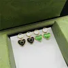 Delicate Interlocking Letter Charm Eardrops Love Designer Pendant Studs Women Heart Shape Dangler For Girl Birthday Gift With Box