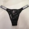 2023 Kvinnors trosor Sexig kvinnor Rhine Stone Low Underwear See Through Lace Floral Lingerie High Cut Female Bikini Underpanty vs Tanga