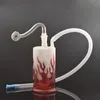 Vacker glasrökning Vattenpipe Hookah Creative Shisha Två stilar Fire Shape Bottle Shaped Mini Glass Recycler Ash Catcher Bong 1Set