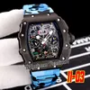 2022 A21j Automatic Mens Watch PVD Steel Big Date Skeleton Dial Yellow Black Gray Camouflage Rubber Strap Super Edition 5 Styles Puretime01 E140-11-03B2