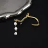 Clip-on & Screw Back Vintage Baroque Pearl Zircon Serpentine Metal Pendant Earrings Exquisite Women Girls Party GiftsClip-on Farl22