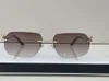 Designer Sunglasses For Men Rimless Square Leopard Brand Frameless Vintage Retro Sunglass Eyewear Diamond Cut Lens Hexagonal High Quality Luxury Hot Shades 01200