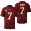 NCAA College Virginia Tech Hokies voetbaljersey Michael Vick Red 150 Patch-maat S-3XL All-gestikte borduurwerk