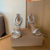 Gianvito Rossi 10,5 cm de salto de salto de salto de sandálias Sapatos de vestido Sapatos para mulheres Sandálias de designer de luxo de verão calçados de zíper traseiro com calcanhão com calcanhar com caixa 260