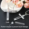 Pendant Necklaces 2PCS Glass Vials For Rice Jewelry Wirting Name Make A Wish Copper Bottle Blood Vial Necklace Kit DIY