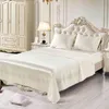 Hemtextil Fyra delar Set Hot Selling Pure Color Imitation Silk Bedding