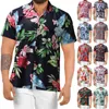 Men's Casual Shirts Adult Diaper Clothing Men Spring Summer Floral Hawaiian Beach Tropical Top Button Comfort Long Sleeve MenMen's