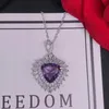 Ohrringe Halskette Damen Mode Anhänger mit lila Dreieck Zirkonia geometrische Temperament Ring für Frauen Hochzeit Schmuck Set