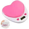 Portable Digital Kitchen Scale LCD Monitor Auto Zero Auto Poweroff Solid Heart Shape Gift For Measuring Weight Food Water Powder 201116