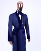 Herrenanzüge Blazer Royal Blue Männer Anzug Anzug maßgeschneidert 1 Stück mit Gürtel Blazer Coat Samt Arbeit tragen formelle Hochzeitsbräutigamgeschäft