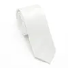 Blank Sublimation Tie for Men Solid White Polyester Neckties Blanks Men's Ties for Weddings Parties