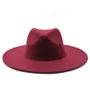 Sombrero Fedora de ala ancha clásico, sombreros de lana blancos y negros, sombrero de invierno triturable para hombres y mujeres, sombreros de Jazz para Iglesia de boda Derby 2207051457960