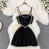 Casual Dresses Summer Ladies Exquisite Rhinestone Light Luxury Suspender Dress Women's Fashion Sexy Elegant Backless Mini DressCasual