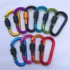 8cm de liga de liga de alumínio de alumínio D-a-ring Chain Chain Chain Clip Multi-Color Camping Keyring Snap Hook Outdoor Travel Kit QuickDraws DH8768