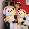 Nouveau dessin animé soleil fleur panda en peluche poupée sac à dos pandas poupées cadeau pour enfants