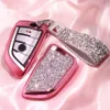 Diamond Luxury Car Key Case Coverhalter Keychain Shell -Beutel Remote -Schlüssel für BMW 2 7 Serie x1 x5 x6 x5m x6m Geschenke für Mädchen oder WO296U