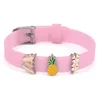 Brins de perles papillon ananas fleur perles maille bracelets avec breloque en chaîne réglable en silicone pour femmes bijoux offre spéciale Lars22