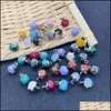 Arts And Crafts Arts Gifts Home Garden 8X11Mm Polygon Plating Edge Natural Crystal Stone Charms Rose Quartz Pendants Trend Dhwf7