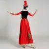 Le donne indossano costumi di danza Abbigliamento Xinjiang Uygur Abbigliamento etnico cinese Abito da esibizione con copricapo