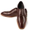 2022 Calssic Mens Leather Brown Lace Up Oxfords Shoes for Wedding